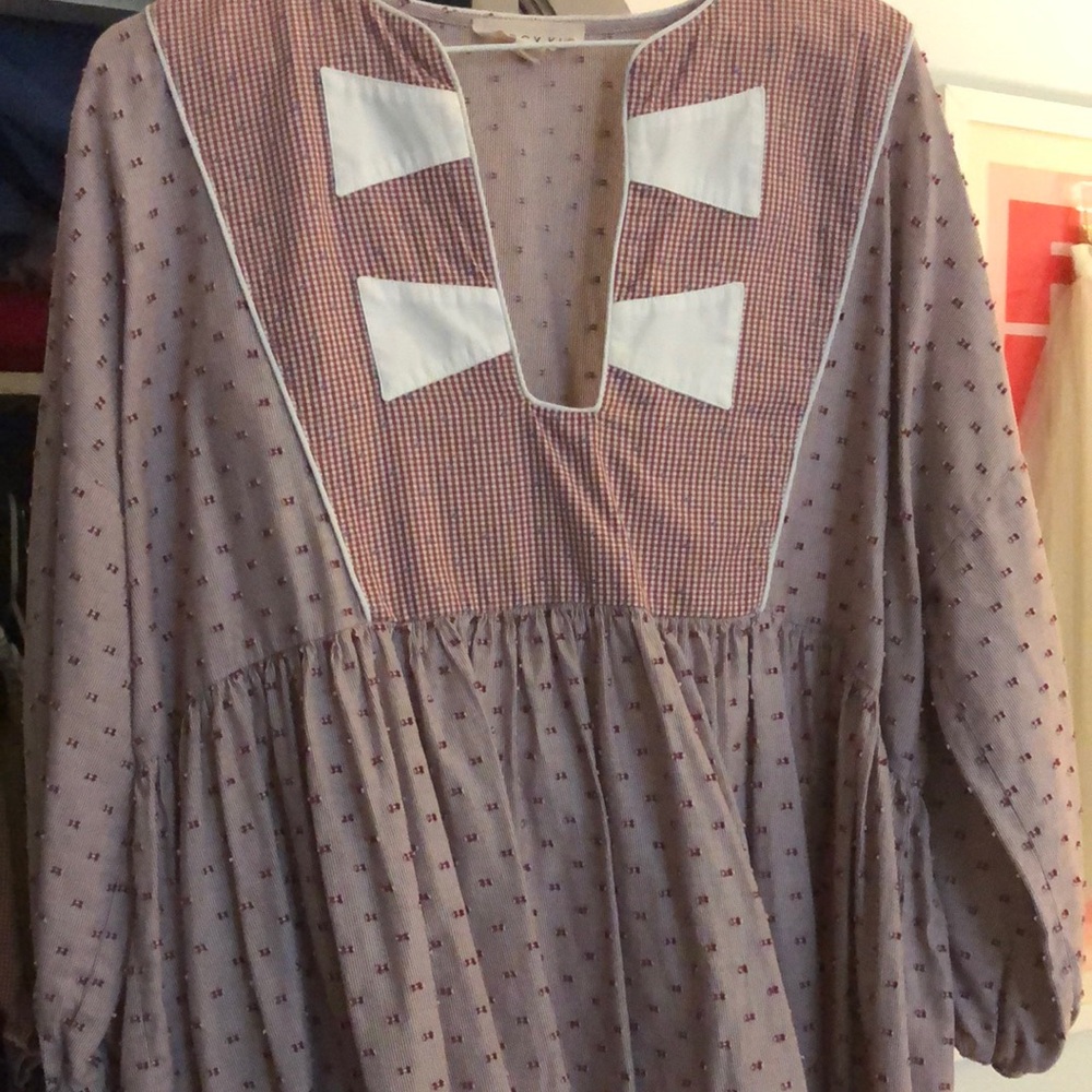 Wiggy Kit blouse Swiss dot with gingham - Picture 5 of 6